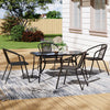 Garden Bistro Furniture Table Rattan Chairs Variable Shape with Umbrella Hole