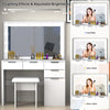Dressing Table With LED Lights Dimmable Mirror Vanity Makeup Table 4 Drawers UK