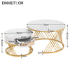 Set of 2 Round Nesting Coffee Table Side Table with 1 Drawer for Living Room