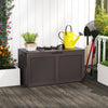 Rattan Texture Storage Container with Wheels & Lockable Lid Brown