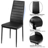 Set of 6 Kitchen Dining Chairs PVC Leather High Back Dining Chairs w/Padded Seat