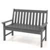 Outdoor Garden Bench All-Weather HDPE Patio Chair Ergonomic Loveseat Grey