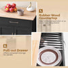 Kitchen Rolling Utility Cart Island Cart 2-Door Storage Cabinet-Black