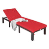 6-Positions Adjustable Rattan Sun Lounger Deck Chaise Sunbed w/Removable Cushion