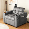 Single Convertible Sofa Bed, 3-in-1 Pull Out Sleeper Armchair with Cup Holders