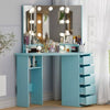Dressing Table with LED Mirror Makeup Desk Vanity Table with 2 or 5 Drawers New