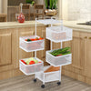6 Tier Kitchen Rotating Storage Trolley Cart Utility Vegetable Mobile Shelf Chjt