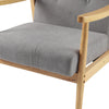Fabric Upholstered Armchair Solid Wooden Frame Single Sofa Button Back Armchair