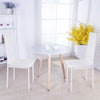Set of 2 Dining Chairs PULeather Padded Seat High Back Metal Legs Home Furniture