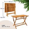 Garden Dining Table and Chair Rustic Wooden Patio Furniture 4 Seater Folding Set