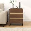 Meridian Walnut Brown 3 Drawer Bedside Chest - Walnut Range