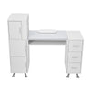 Manicure Storage Table Makeup Station Nail Desk Workstation Shelves Equipment