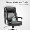Ergonomic Office Chair Heavy Duty Faux Leather Adjustable Height Tilt Home Black