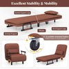 Single Folding Sofa Bed Chair Modern Fabric Sleep Function Holder-Coffee