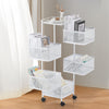 6 Tier Kitchen Rotating Storage Trolley Cart Utility Vegetable Mobile Shelf Chjt
