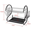 Multifunctional S-shaped Dual Layers Dish Drainer Holder Plate Rack Kitchen Sink