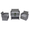 4 Seater Sofa Set Rattan Garden Furniture Grey Outdoor Patio Lounge Coffee Table