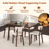 5-Piece Dining Table Set for 4 Farmhouse Wooden Table & 4 Chairs-Brown