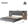 Ottoman Storage Bed 4ft6 Double Velvet Upholstered Bed Frame with Headboard Grey