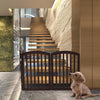 Folding 3/4 Panels Wood Pet Baby Safety Gate PlayPen Stair Doorway Secure Guard