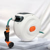 Wall Mounted 20m Auto Rewind Retractable Garden Hose Reel 9in1 Water Spray Pipe