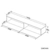 Floating High Gloss 140cm TV Stand Cabinet White LED Wall Mounted Storage Unit