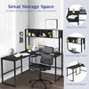 L-Shaped Corner Computer Desk Large PC Table Workstation with Storage Bookcase
