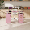 Manicure Nail Table Movable Nail Station Desk with Casters for Nails Art Beauty