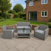 4 Seater Sofa Set Rattan Garden Furniture Grey Outdoor Patio Lounge Coffee Table