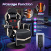 Massage Gaming Chair Height Adjustable Swivel Racing Video Gaming Recliner