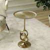 Side Table Gold Twisted Aluminium Frame & Top Accent Table Living Room Furniture