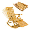 Bamboo Rocking Chair Relaxing Sun Lounger Adjustable Indoor Outdoor Recliner UK
