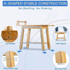 Durable Bamboo Shower Bench Spa Stool Seat Chair 2-Tier Storage Shelf Waterproof