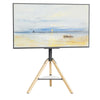 Art Easel TV Floor Stand TV for 40-75" Tripod TV Stand Wood Leg with Media Stand