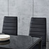 Set of 4 Black Dining Chairs Set Padded Seat Metal Legs Kitchen Home Furniture