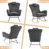 Modern Rocking Chair Swing Rocker Armchair Baby Rocking Chair For Nursery Grey