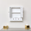 White painted mirrored bathroom wall medicine cabinet internal shelving storage