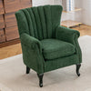 Chenille Upholstered Single Sofa Armchair European-Inspired Curved Leg Wingback