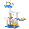 Indoor Cat Furniture 124cm Tall Cat Tree w/ Cloud & Star Platforms