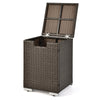 2-in-1 Outdoor Hideaway Propane Gas Tank Cover Patio Rattan Storage Side Table