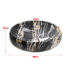 Ceramic Bathroom Vanity Countertop Sink Hand Wash Basin Oval Black Marble Effect