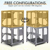 Wooden Cat House Kitten Cage Enclosure on Wheels w/Asphalt Roof 2 Platforms