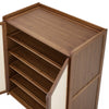 Shoe Cabinet Storage Cupboard Footwear Stand Rack Wooden Double Rattan Doors UK