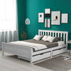 4ft6 Double Size Wooden Solid Pine White Bed Frame Storage Bed With 2 Drawers