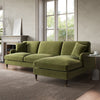 Olive Green Velvet Right Hand 4 Seater Corner Sofa - Payton SOF146