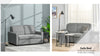 Modern 2 Seater Sofa Bed Click Clack Couch Sleeper Settee for Bedroom, Grey