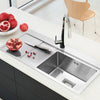 Handmade Stainless Steel 1.0 Bowl Reversible Inset Kitchen Sink With Waste Kits