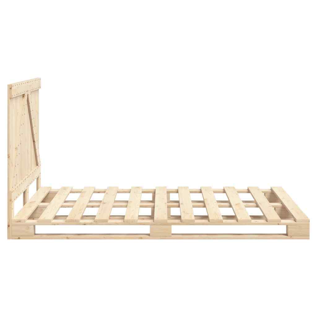 Bed Frame with Headboard 140x200 Solid Wood Pine K3Q9