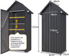 Outdoor Tall Garden Storage Box with 3 Adjustable Shelves,Single Door Cabinet