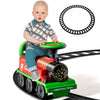 Ride On Train with 16 Pieces Tracks & Storage Box under Seat-Green